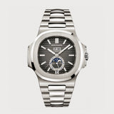 Nautilus Annual Calendar Moon Phases With Grey Dial In Stainless Steel