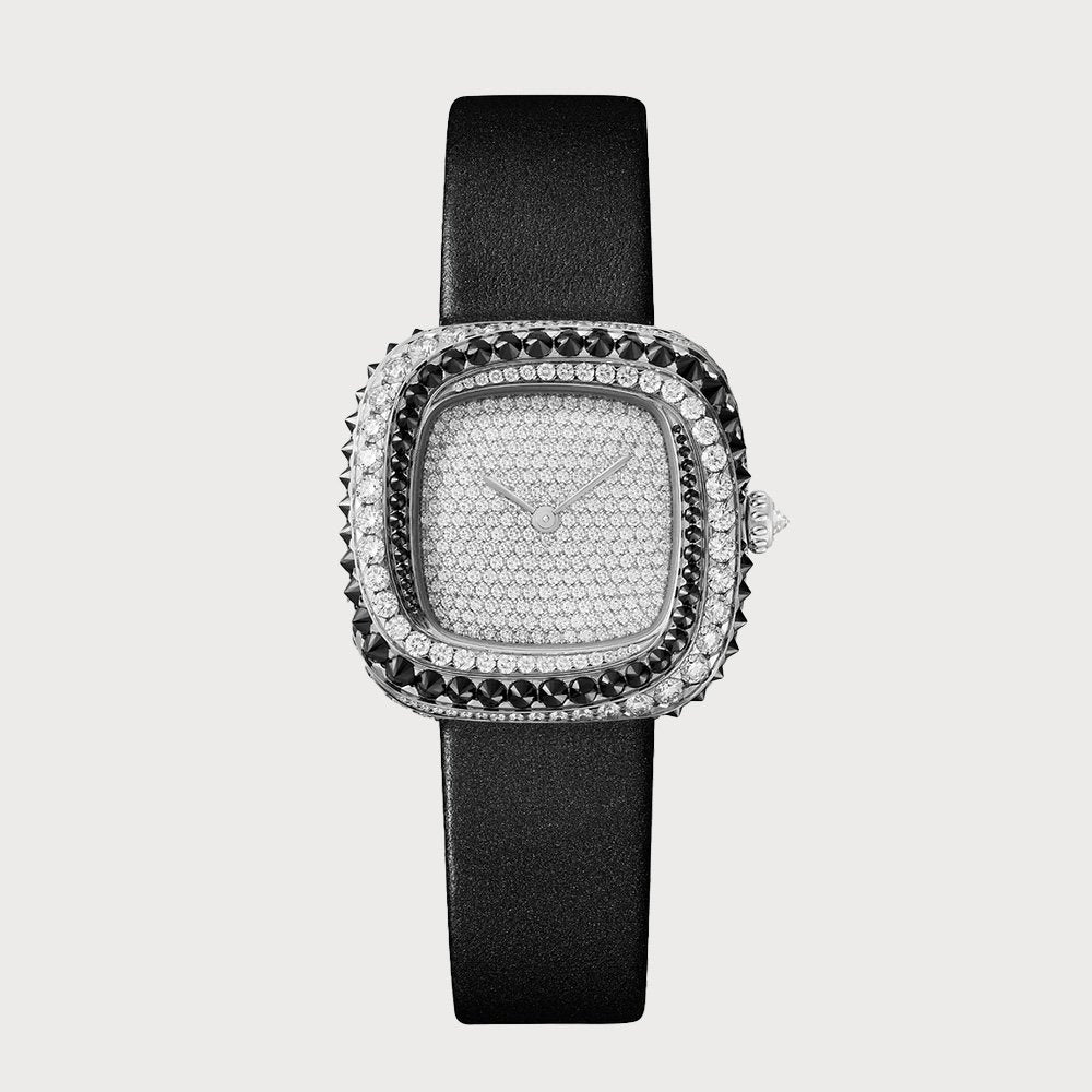 Cartier Coussin Medium Diamonds & Spinels In White Gold