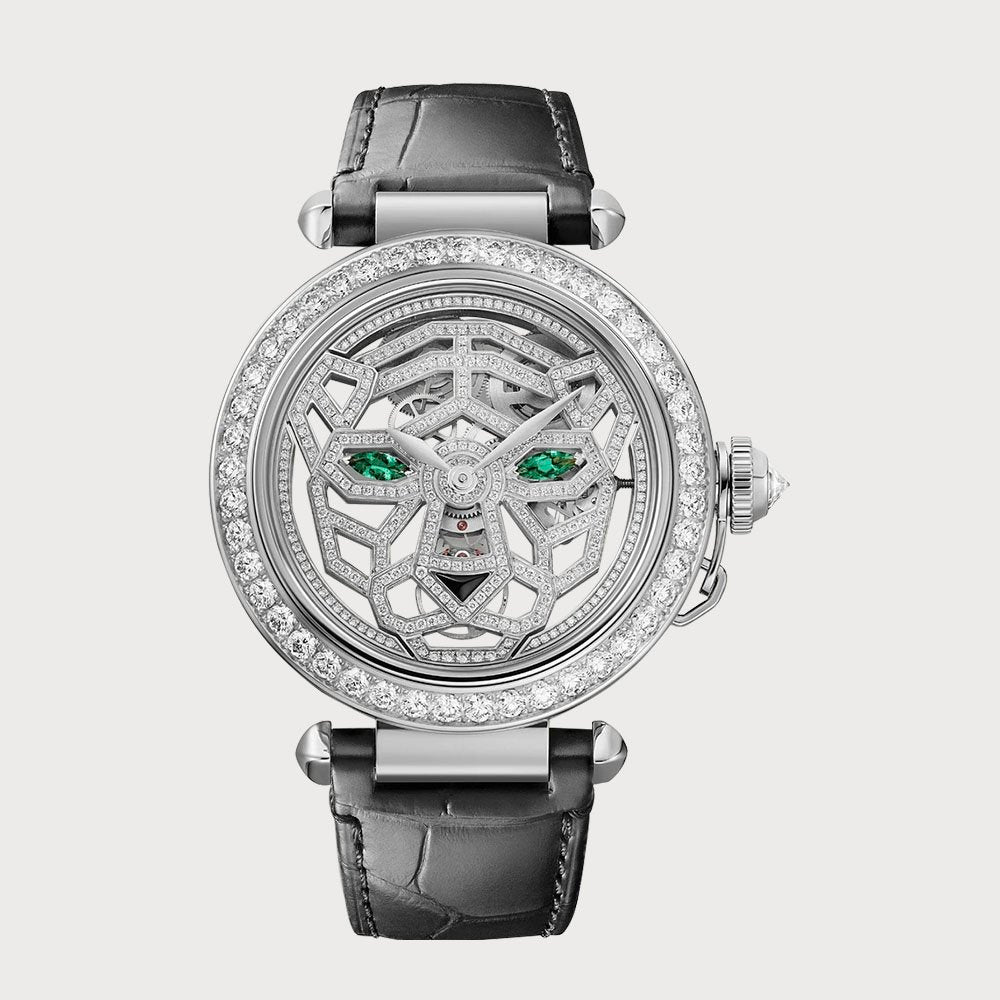 Cartier Pasha Skeleton Watch With Panthere Decor In 41 Mm