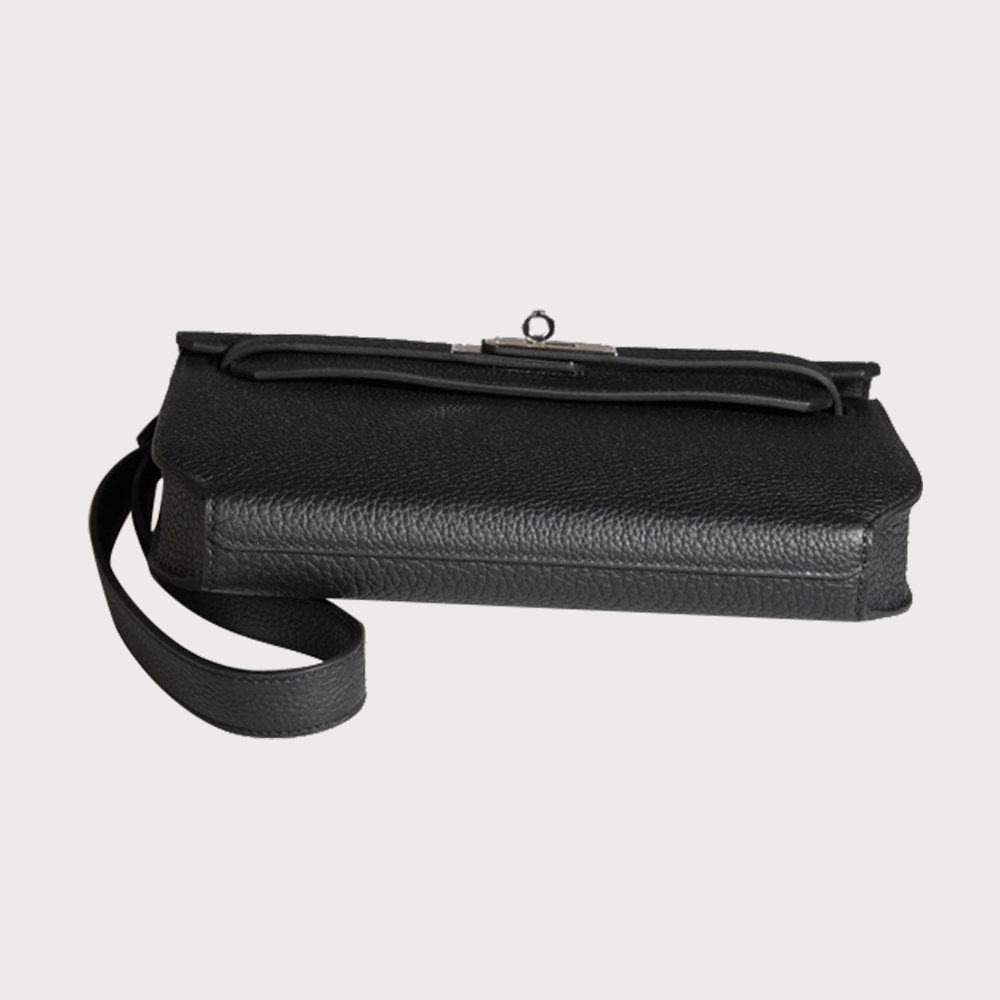 Hermès Kelly Depeche 25 Noir With Palladium Hardware In Togo Leather - view 3
