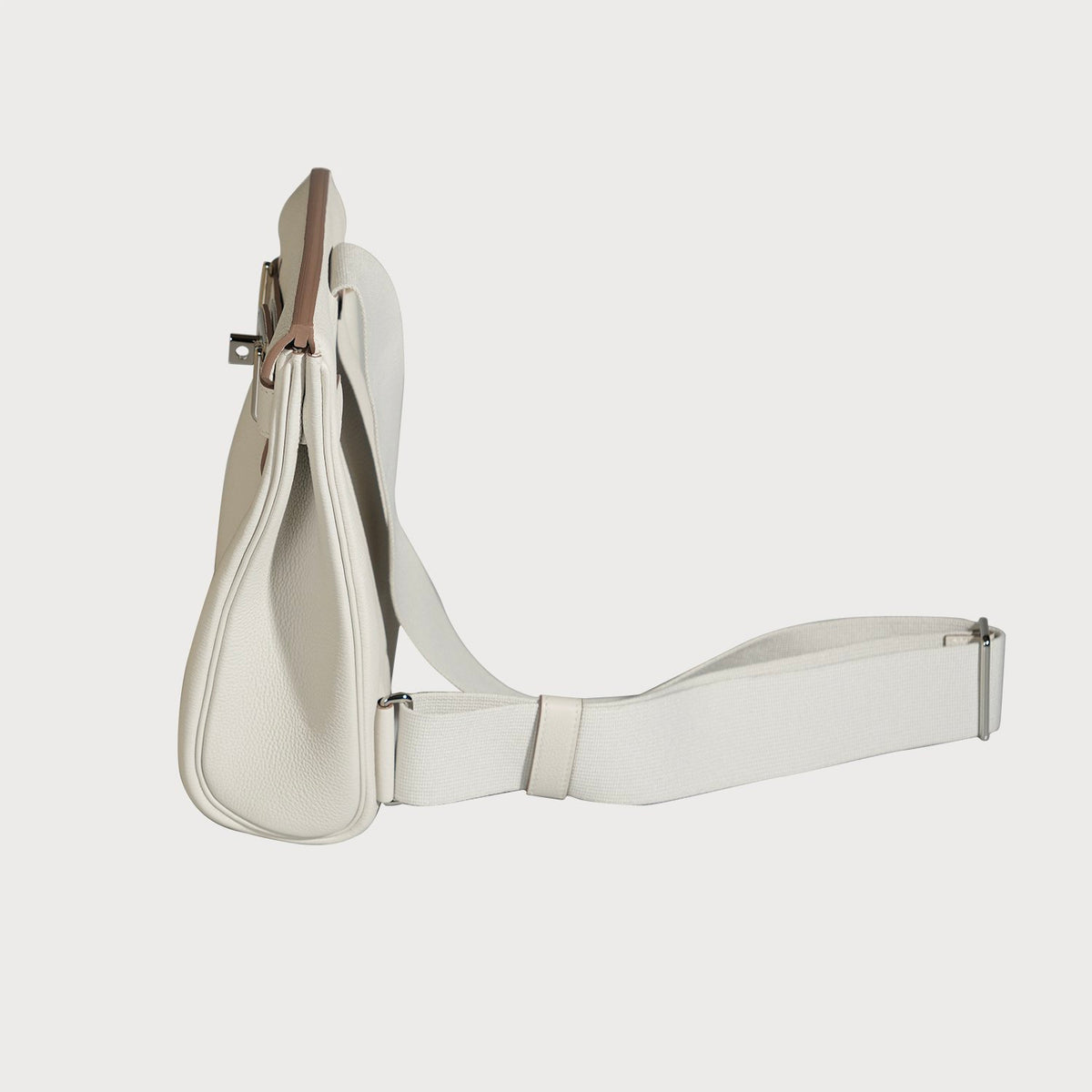Hermès Hac A Dos Pm White/ Gris Pale With Palladium Hardware In Togo Leather - view 10