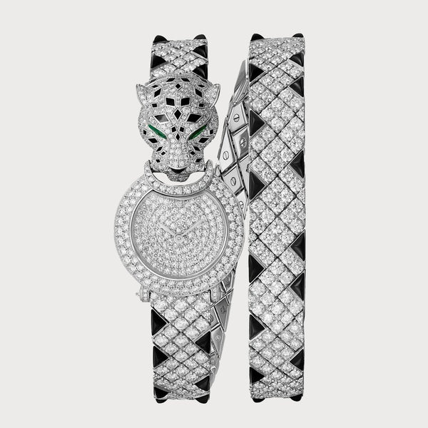 Cartier La Panthère Watch Bracelet 23.6mm Diamond Set In White Gold
