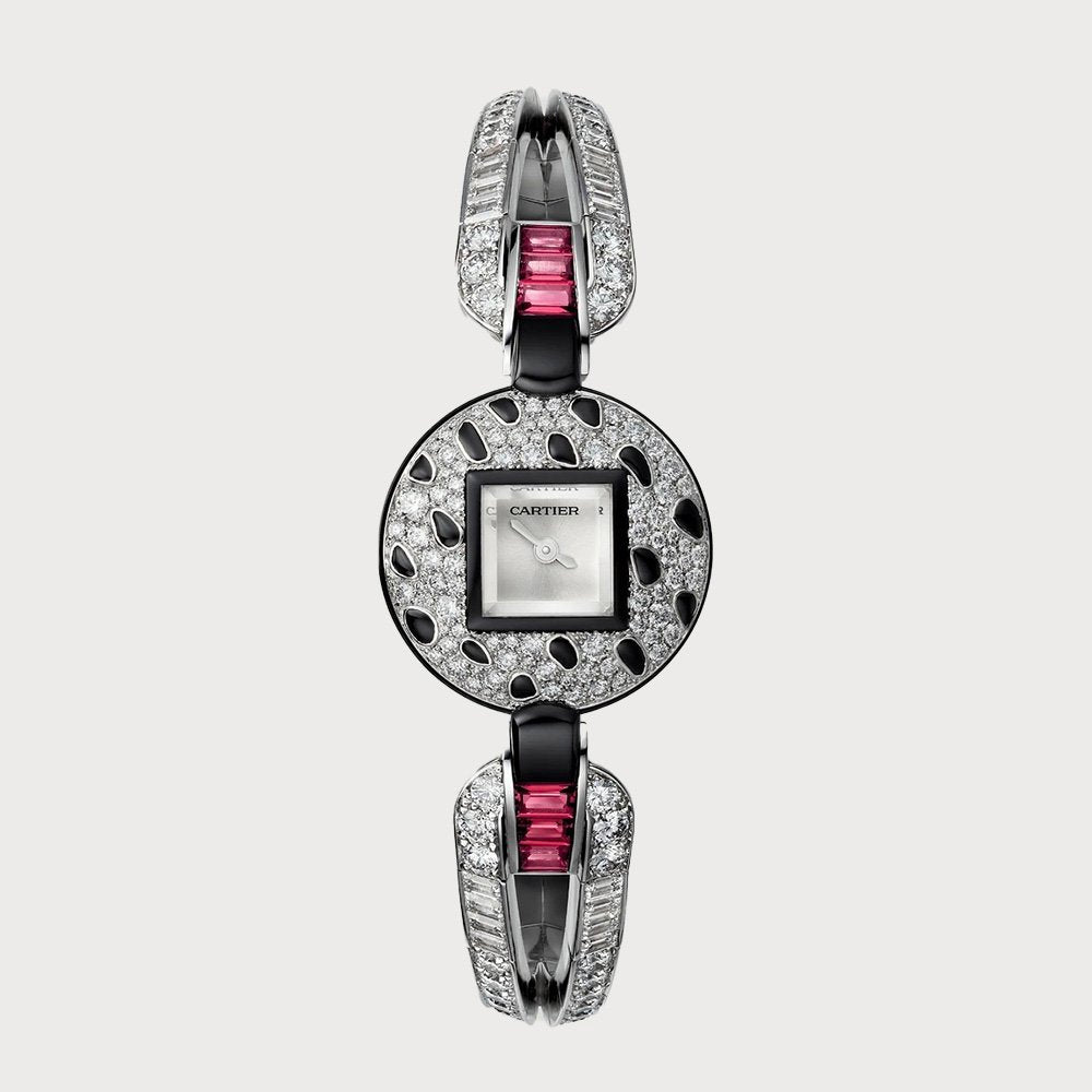 Cartier Panthère Pelage/ Fétiche Fine Jewellery Watch With Baguette-Cut Diamonds & Rubies