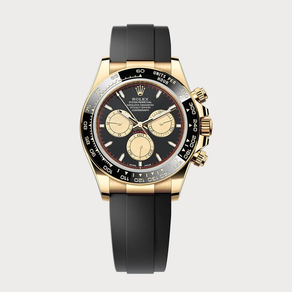 Rolex Daytona In Yellow Gold With Racing Dial On Oysterflex