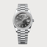Day-Date 40 Rhodium Dial & Baguette Diamond Bezel In Platinum
