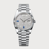 Day-Date 40 Pave With Blue Sapphires & Diamonds In Platinum