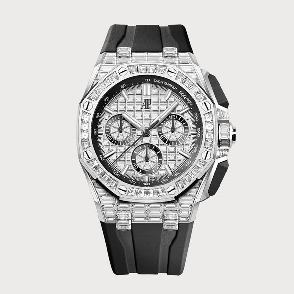 Audemars Piguet Royal Oak Offshore Chronograph Diamond Set On Rubber Strap With Diamond Dial