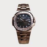 Nautilus Chocolate Dial & Baguette Diamond Set