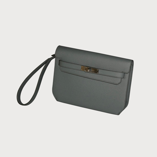 Hermès Kelly Depeche 25 Grey With Palladium Hardware In Epsom Leather