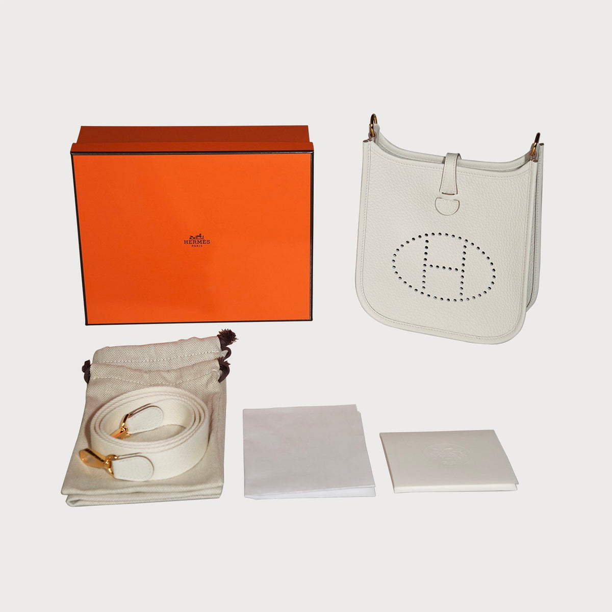 Hermès Evelyne 16 Blanc With Gold Hardware In Clemmence Leather - view 7