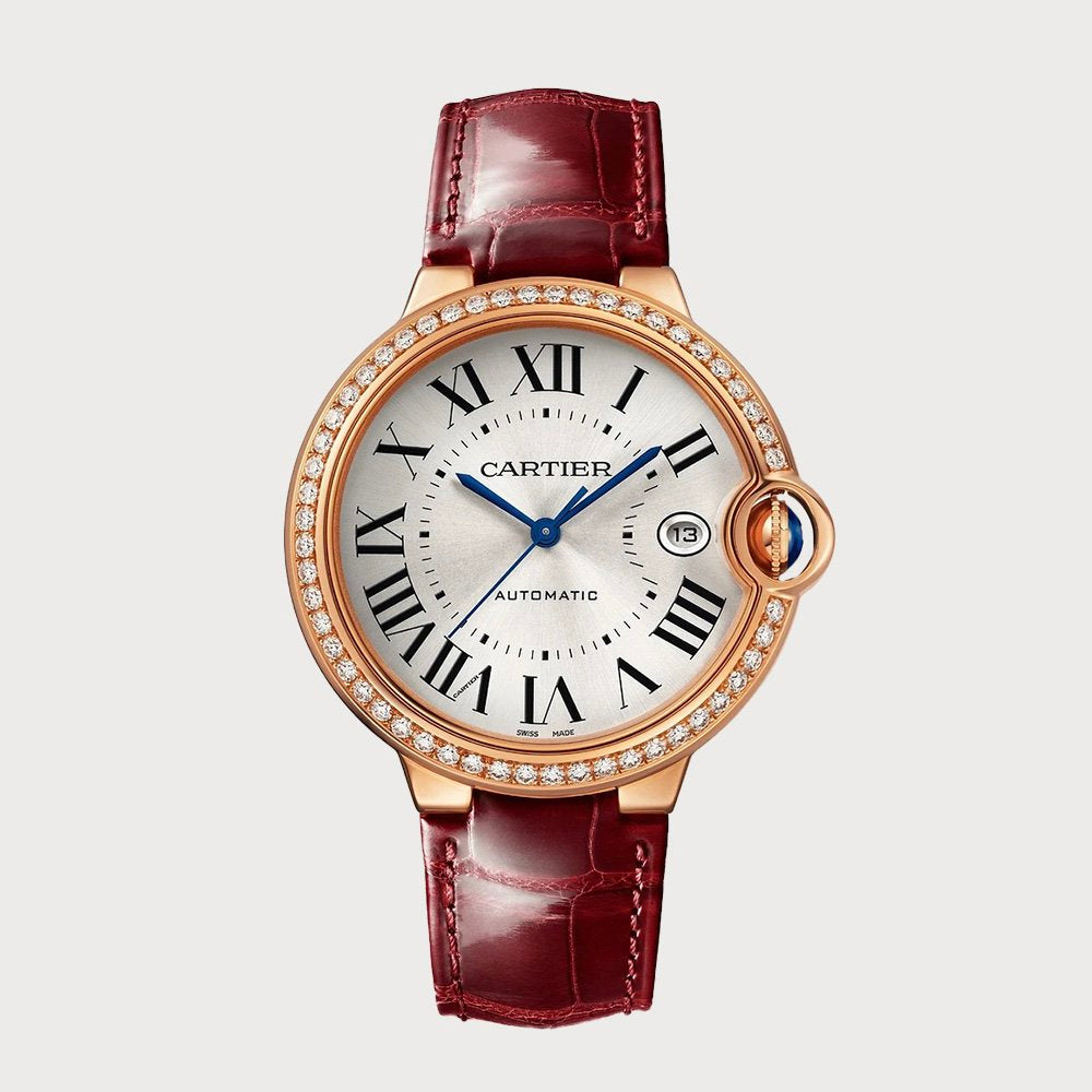 Cartier Ballon Bleu 40mm Diamond Set Bezel In Rose Gold
