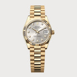 Datejust 31 Silver Diamond Dial In Yellow Gold