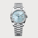 Day-Date 40 Ice Blue Roman In Platinum