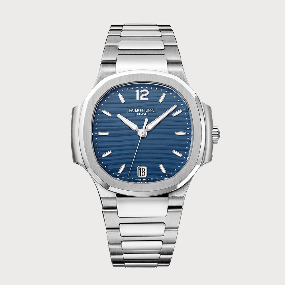 Patek Philippe Ladies Nautilus In Stainless Steel With Blue Dial