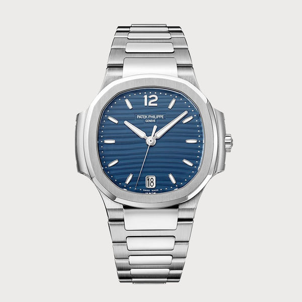 Patek Philippe Ladies Nautilus In Stainless Steel With Blue Dial