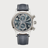 Calatrava Pilot Travel Time Chronograph With Blue Dial In White Gold