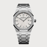 Royal Oak 33 Quartz In Stainless Steel With White Dial & Diamond Set Bezel