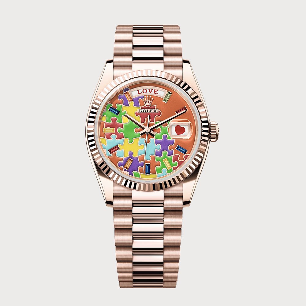 Rolex Day-Date 36 Emoji Puzzle Dial In Rose Gold