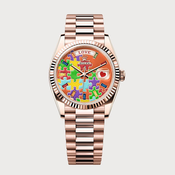 Rolex Day-Date 36 Emoji Puzzle Dial In Rose Gold