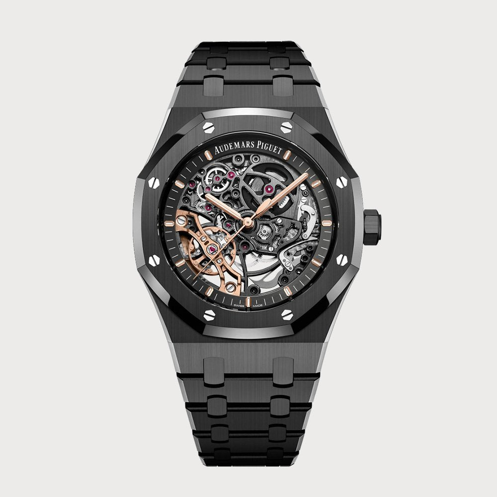 Audemars Piguet Royal Oak 41 Double Balance Wheel Skeleton In Black Ceramic