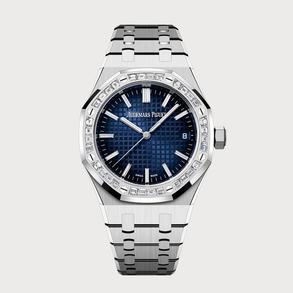 Audemars Piguet Royal Oak 37 With A Blue Dial & Diamond Bezel