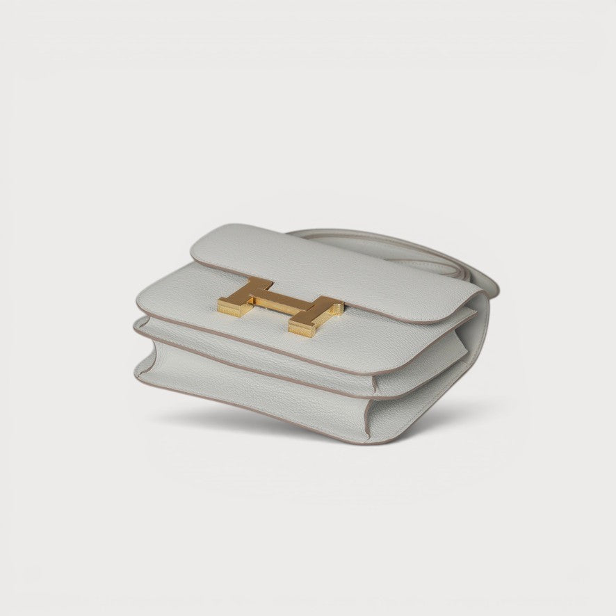 Hermes Constance 18 Mini Gris Perle PBHW Chevre Mysore