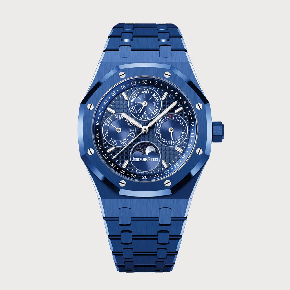 Audemars Piguet Royal Oak 41 Perpetual Calendar In Blue Ceramic