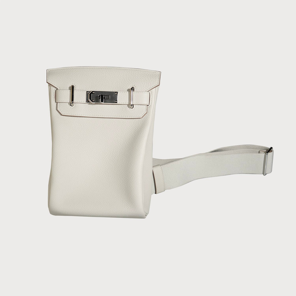 Hermès Hac A Dos Pm White/ Gris Pale With Palladium Hardware In Togo Leather - view 2