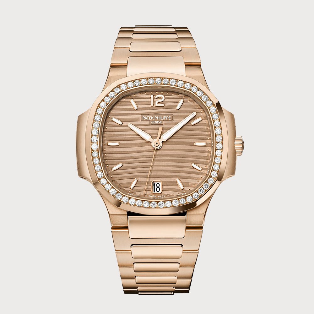 Patek Philippe Ladies Nautilus Rose Gold With A Diamond Set Bezel