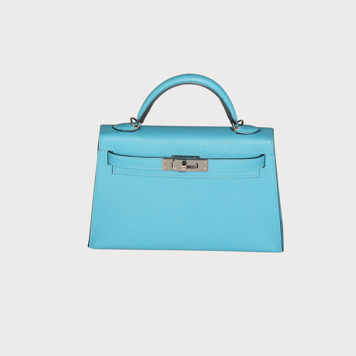 Hermès Mini Kelly 20 Blue Paradise (Baby Blue) Palladium Hardware In Epsom Leather - view 8
