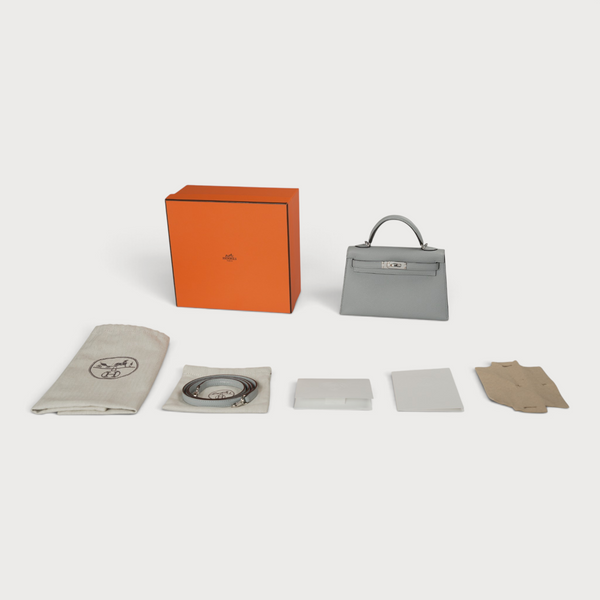 Hermes Mini Kelly 20 Bleu Glacier PHW