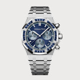 Royal Oak 41 Chronograph In White Gold With A Blue Dial And Blue Sapphire Set Bezel