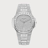 Nautilus Date Sweep Seconds Fully Diamond Set