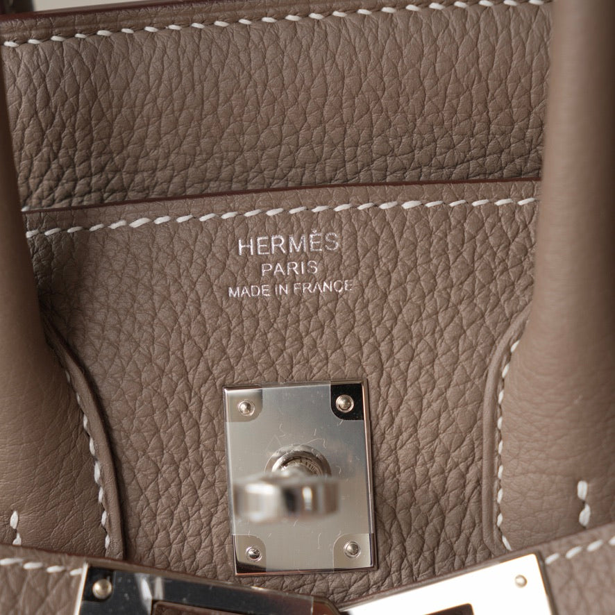 Hermes Birkin 25 Etoupe Phw Togo Retourne