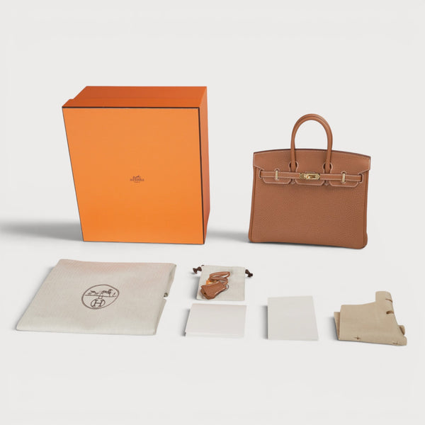 Hermes Birkin 25 Gold Ghw Togo Retourne