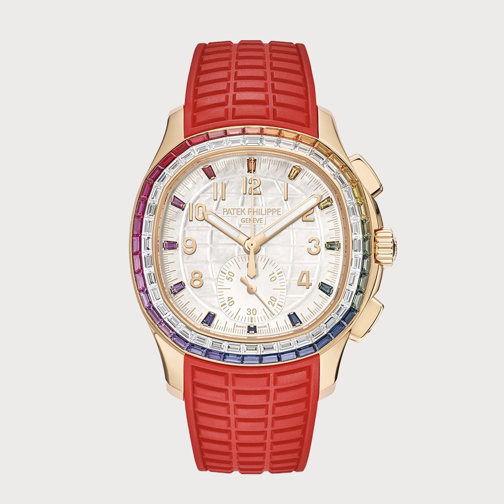 Patek Philippe Aquanaut Luce Rainbow With Mother Of Pearl Dial In Rose Gold