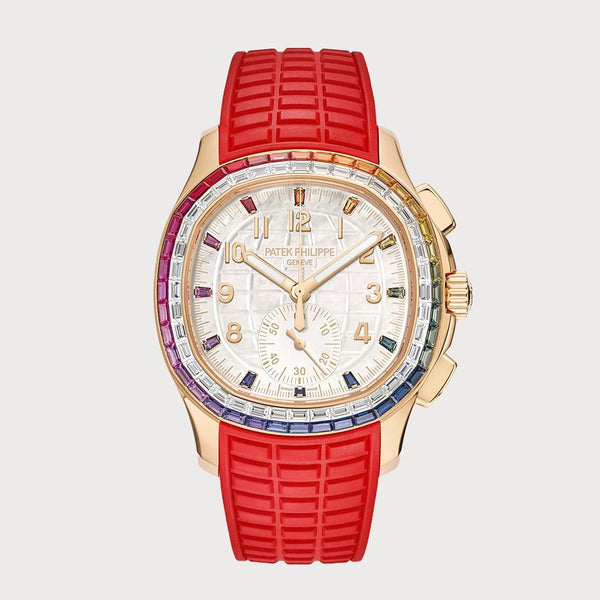 Patek Philippe Aquanaut Luce Rainbow With Mother Of Pearl Dial In Rose Gold