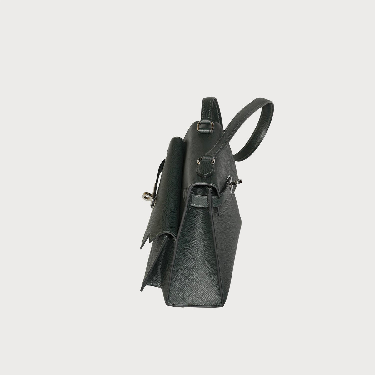 Hermès Mini Kelly 20 En Desordre In Vert Fonce With Palladium Hardware In Epsom Leather - view 7
