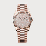 Day-Date 40 With Pave Dial In Rose Gold
