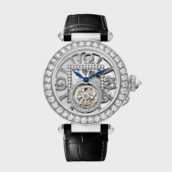 Cartier Pasha Skeleton Tourbillon 41mm Diamond Set With Leather Strap