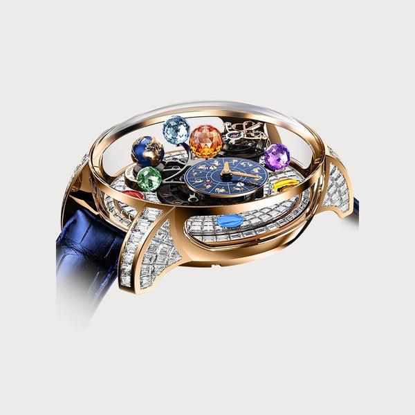 Jacob & Co Astronomia Solar Baguett Zodiac In Rose Gold