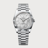 Day-Date 40 Meteorite Baguette-Set Diamond Dial In Platinum