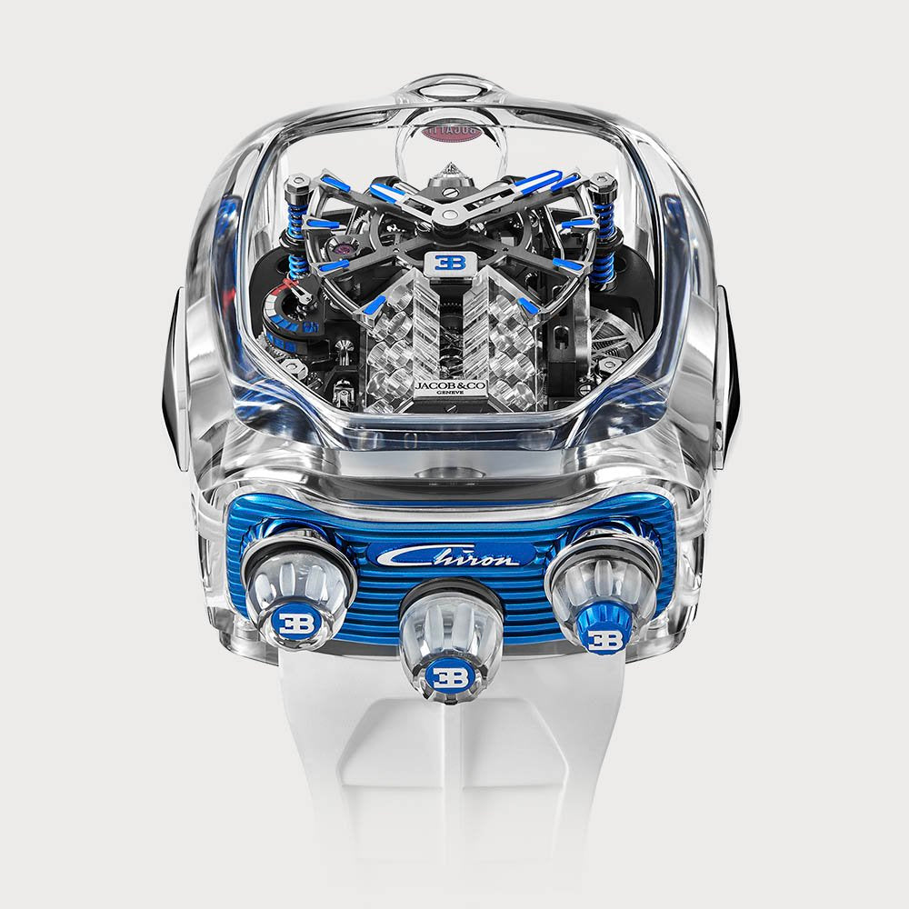 Jacob & Co Bugatti Chiron Tourbillon Sapphire Crystal & Blue