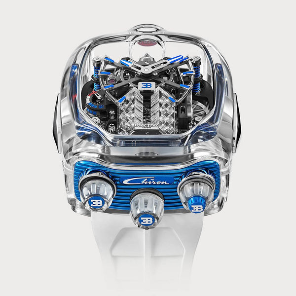 Jacob & Co Bugatti Chiron Tourbillon Sapphire Crystal & Blue