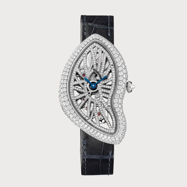 Cartier Crash Diamond Set Openworked/ Skeleton In Platinum