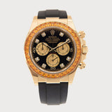Daytona With Orange Sapphires In Yellow Gold On Oysterflex