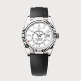 Sky-Dweller With White Dial On Oysterflex In White Gold