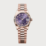 Datejust 31 Aubergine Purple Diamond Dial In Rose Gold