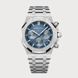 Royal Oak 41 Chronograph In Frosted White Gold With A Blue Dial
