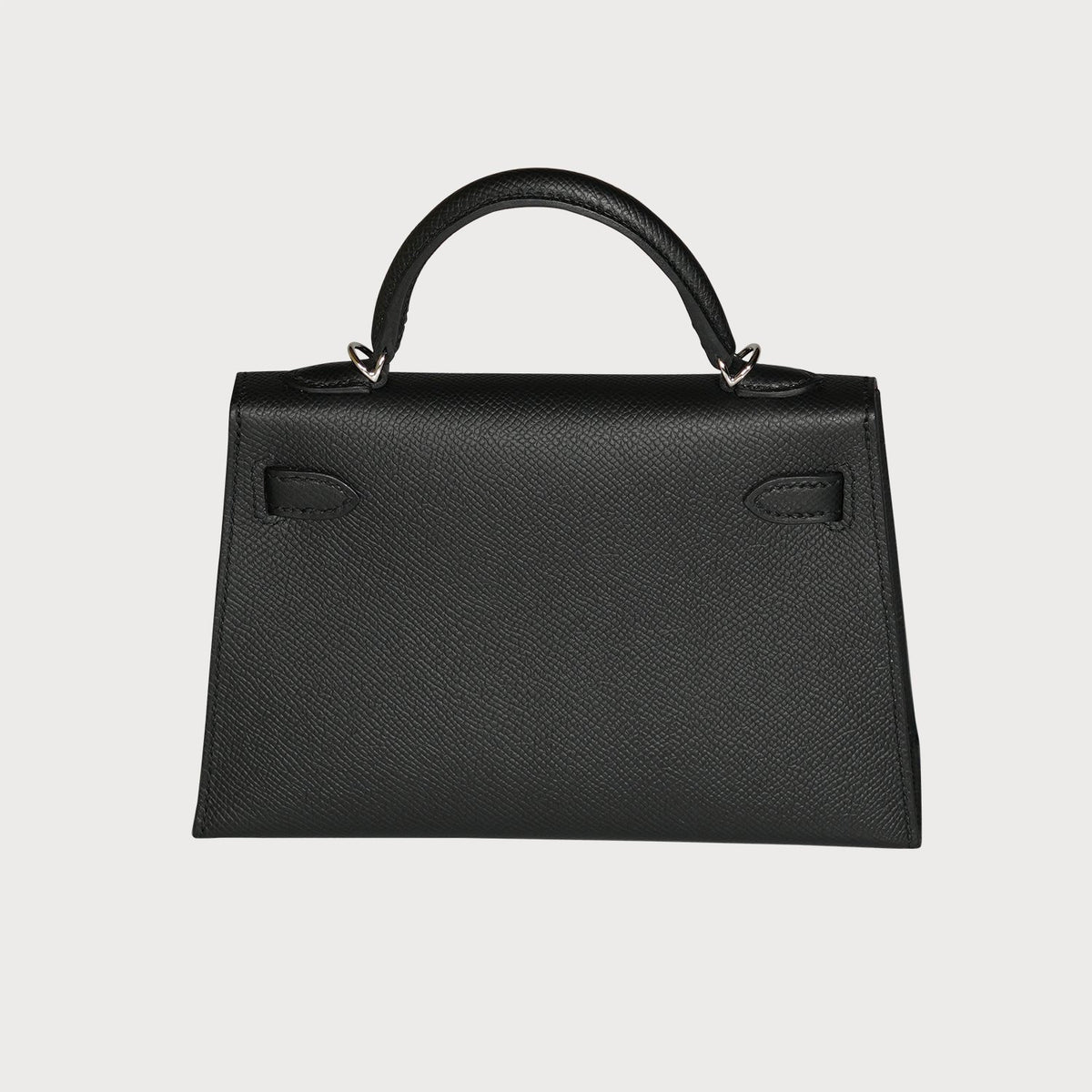 Hermès Mini Kelly 20 Black With Palladium Hardware And Orange Poppy Interior Lining - view 5